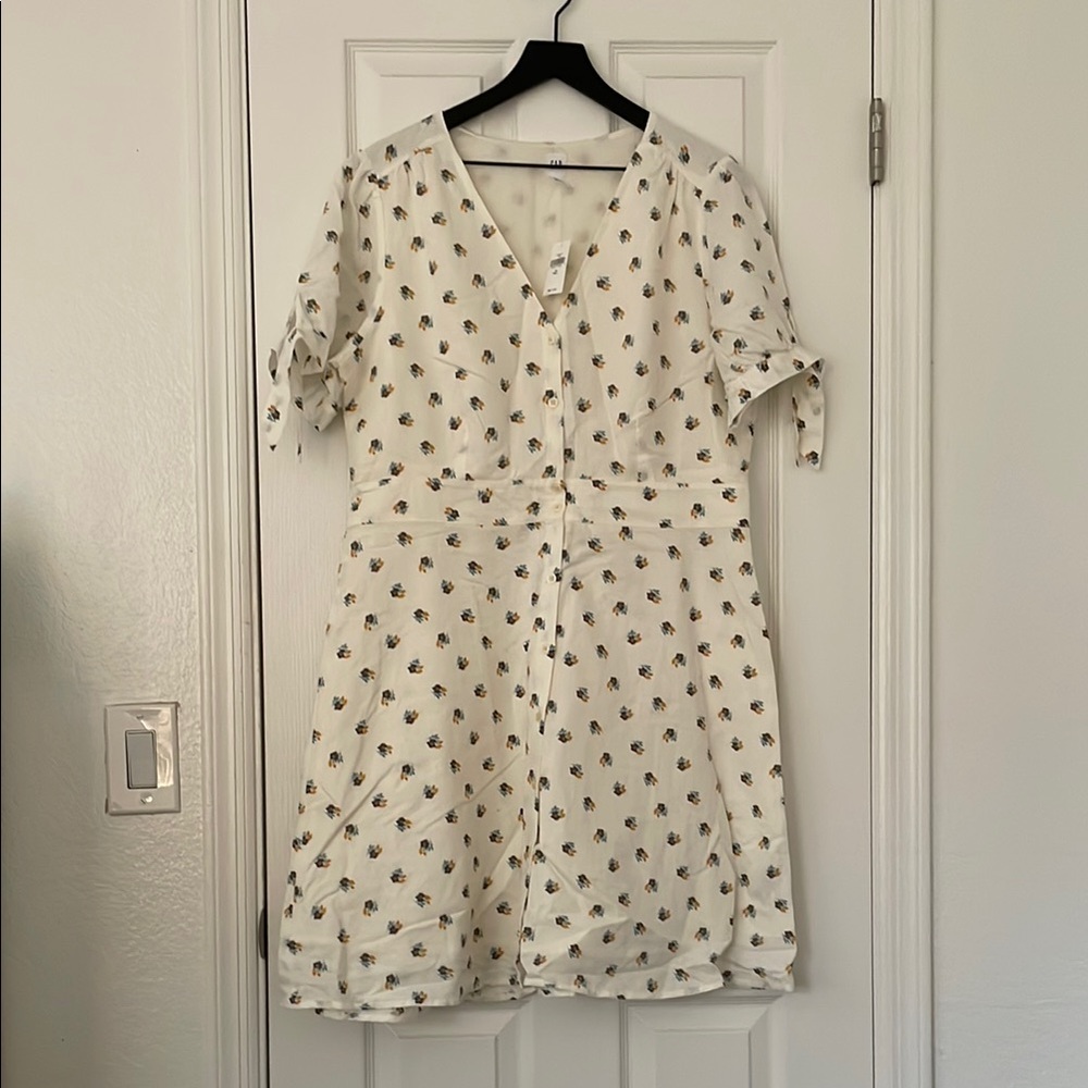 White Dress with Floral Print